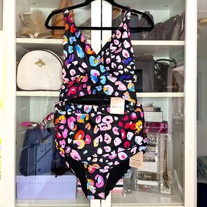 Multi-Colour Leopard Print Bikini Set Size 12